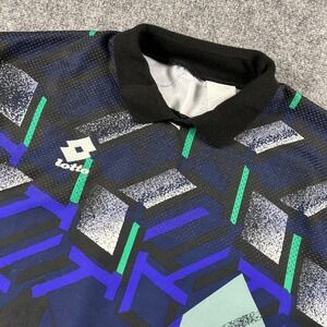 Lotto Jersey Men Large Soccer Goalie Geometric Abstract Long Sleeve 90s Vintage